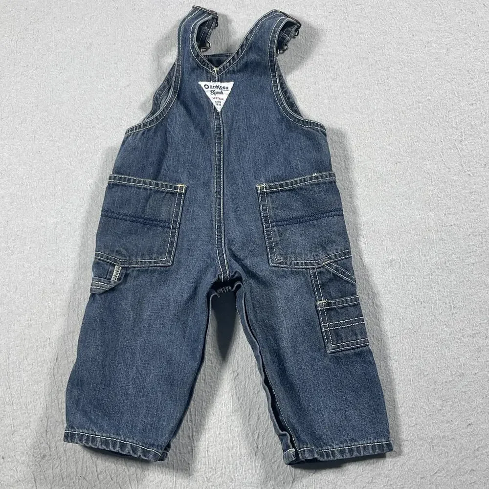OshKosh B'gosh‎ Denim Overalls Baby 9 Months Carpenter Pockets Jeans